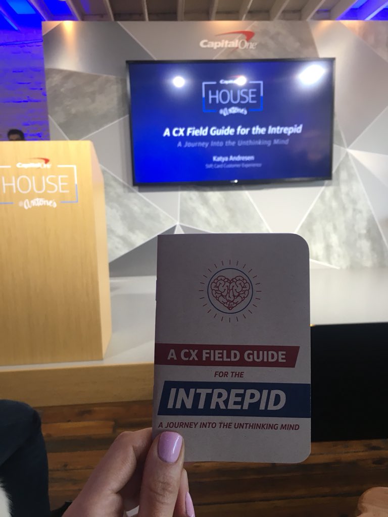 NACallahan's tweet photo. Incredible presentation by my fellow behavioral econ nerd, @katyaandresen on how to tap into the unthinking mind &amp; deliver experiences that matter. (Bonus: #CapitalOneHouse is doing charity instead of swag &amp; I got to vote for the org that raised me. I ❤️ @BGCA_Clubs) https://t.co/kjQ7cQZkFb