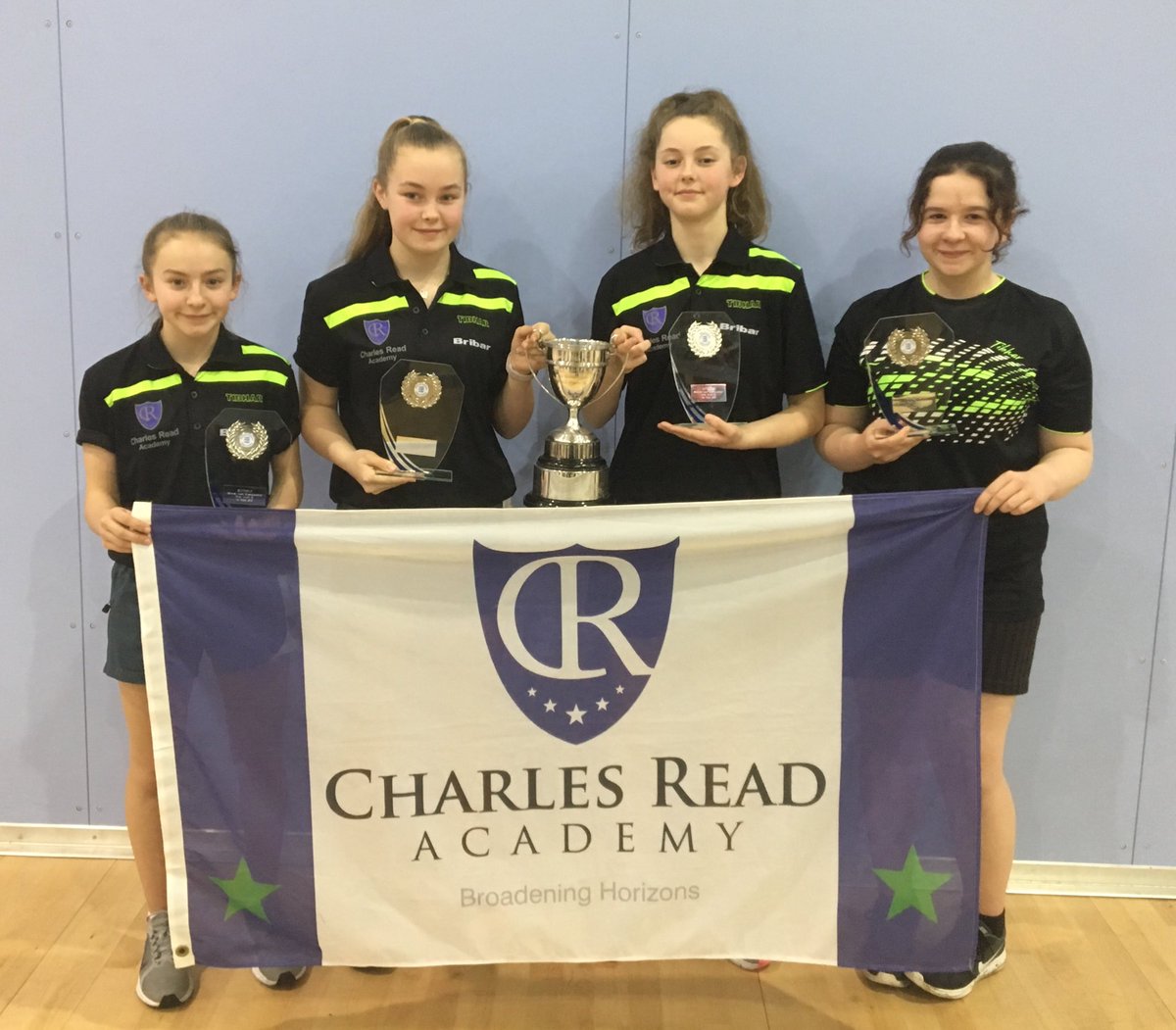 🏓 | 2018 NATIONAL SCHOOL TABLE TENNIS CHAMPIONS... well done to our U16 girls, a great team performance! Now onto the World Schools in Malta next month <a href="/DRETsport/">DRET Sport</a> <a href="/Charles_Read_/">Charles Read Academy</a> <a href="/GCollege_TTA/">GC TT Academy</a> <a href="/nataliegreen08/">Natalie Green</a> <a href="/GavinEvansTT/">Gavin Evans</a>  <a href="/ProudDarcie/">Darcie Proud</a> <a href="/Daniellekelly02/">Danielle Kelly</a> <a href="/malteserpatty/">molliepatterson</a>  #CRASport