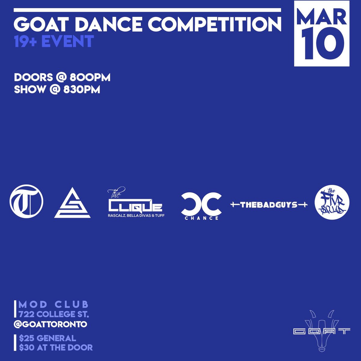 “TODAY IS DI DAY! CHALLENGE DAY! DO YOU KNOW DI WAY!” 
🐐🐐🐐🐐🐐🐐🐐🐐🐐🐐
GOOAAATTT!!! leggooooo
8:30pm 
@ modclub