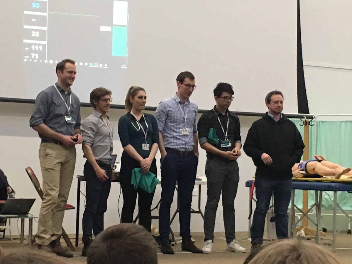 DrAPPetersen's tweet photo. The winners of SimWars 2018 plus fantastic PJ! @UCCEmergencySoc @SimWarsIrl @pjwhooley #SimWars18 #winners #Cork2019 https://t.co/OypQ9GdxmT