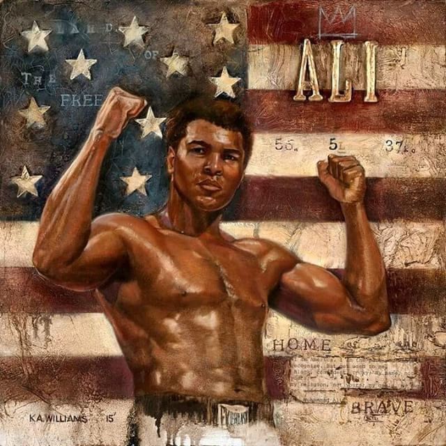 HIPARTCURATED's tweet photo. @artbywak: 
#ali #goat  #artbywak" #blackart #blackartwork #black #melanin #artwork #painting https://t.co/HjcrxZifSK