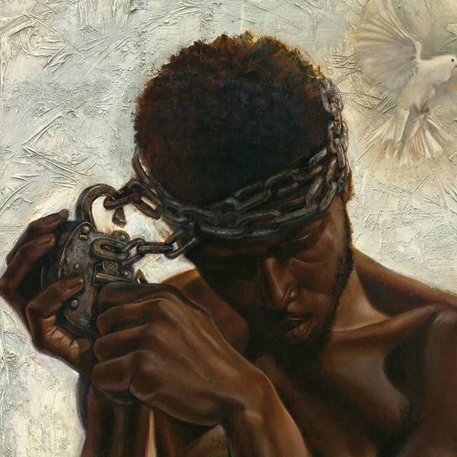 HIPARTCURATED's tweet photo. @artbywak: ""EMANCIPATED "-Free Your Mind -Detail- Original 48x54"  #sold #artbywak #harlemfineartshow #nevermadeit #blessed #madeintheusa #dove #symbolofpeace #willielynch #peaceofmind #artlife. .sorry my show sold before the show #togodbetheglory" #blackart #blackartwork #… https://t.co/JXsM5leEsi