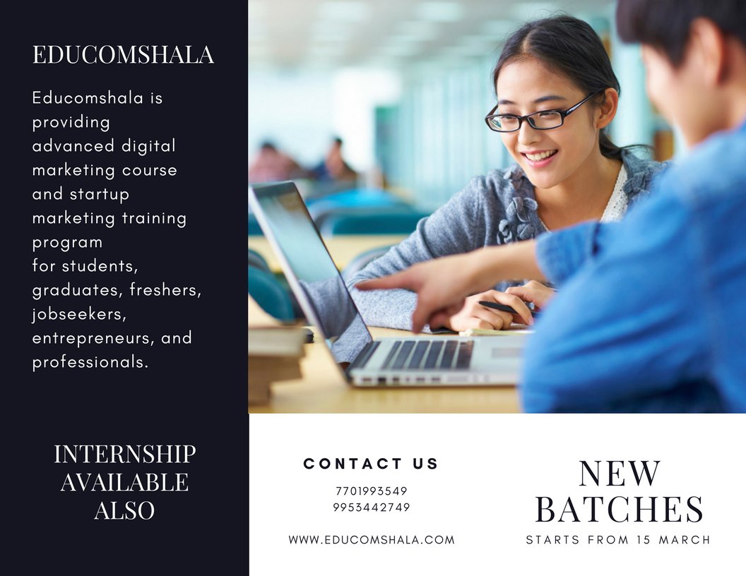 educomshala's tweet photo. @educomshala is providing advanced digital marketing #course and startup marketing #Training program for students, graduates, freshers, jobseekers, entrepreneurs, and professionals.

For more information, visit: https://t.co/IjipbqUP28 https://t.co/FcDU1nHKVW