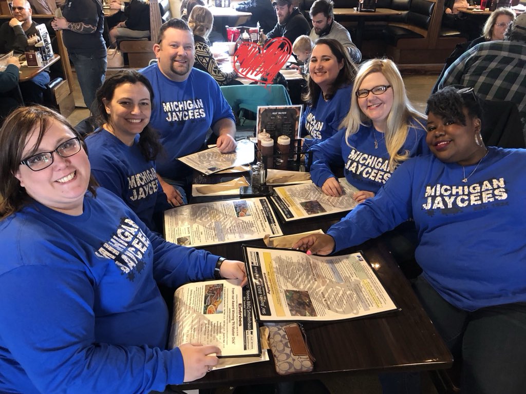 JCIKalamazoo's tweet photo. Looking culty at @SloBonesBBQ. #jcimi #midamericainstitute #kalamacool https://t.co/qHVY76599O