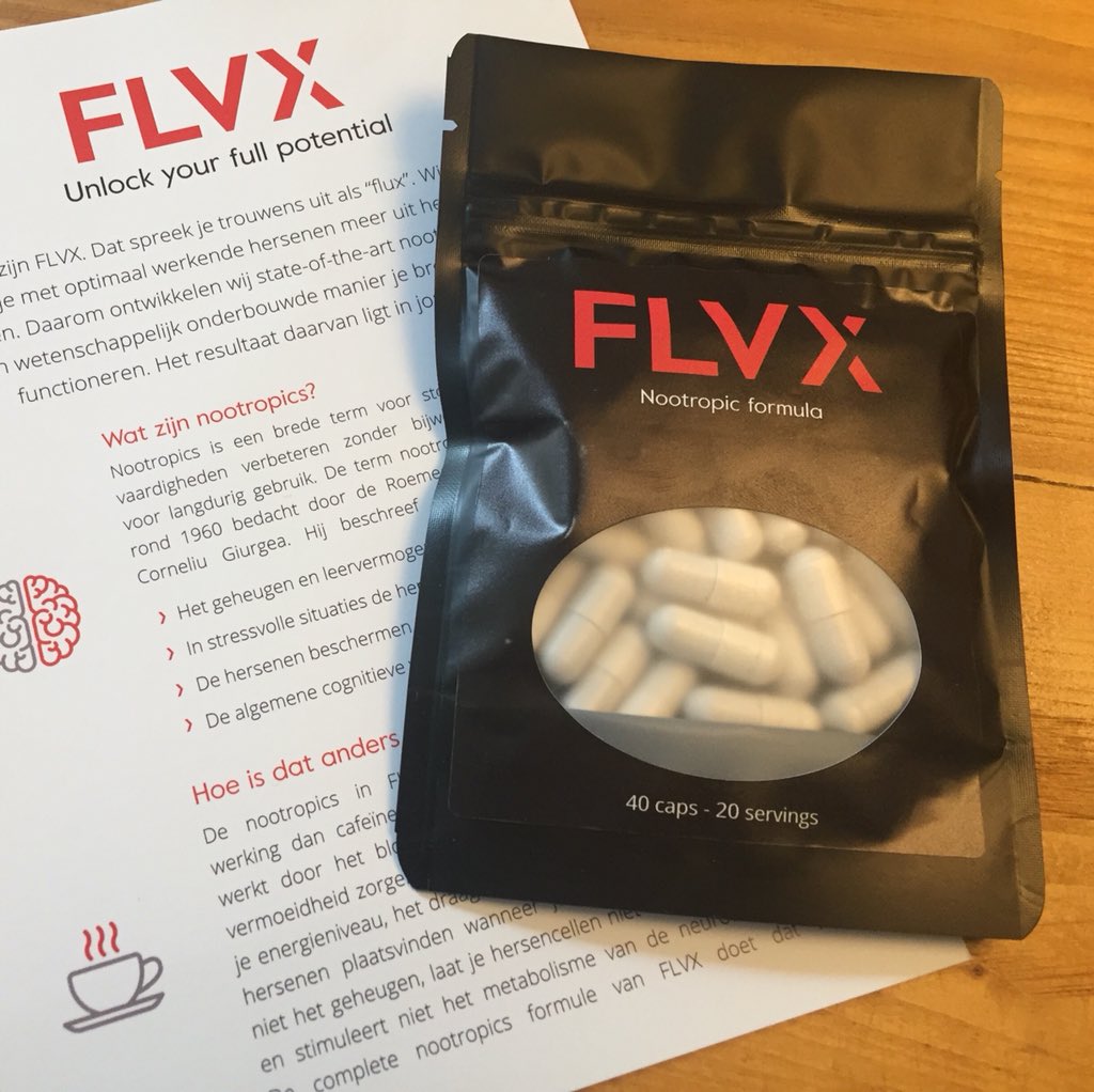 Deze week ga ik FLVX proberen, een supplement dat op basis van nootropics er voor zorgt dat je hersenen beter functioneren, niet dat ze nu niet goed functioneren 😂, maar ik ben overtuigt dat je hersenen meer kunnen als ze op de juiste manier gestimuleerd worden. <a href="/flvxme/">FLVX</a>