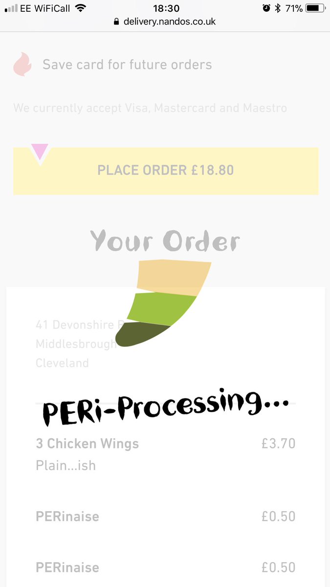 hjclark112's tweet photo. @NandosUK do you really deliver, or are you getting our hopes up? This has been my screen for the past ten minutes #dontletmedown https://t.co/FzzZgOIYSr
