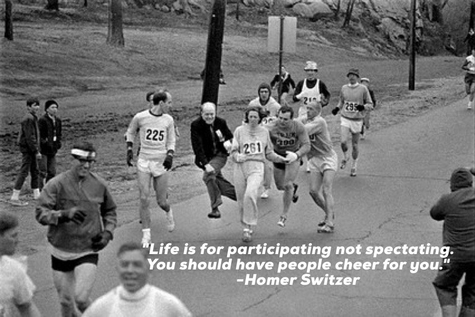JakeSkel10's tweet photo. Great pic of 1st woman to run the #BostonMarathon @KVSwitzer Such a great story @TimothyRichie #CharitableSmiles #Dental #Charity https://t.co/GOISPeqkDy