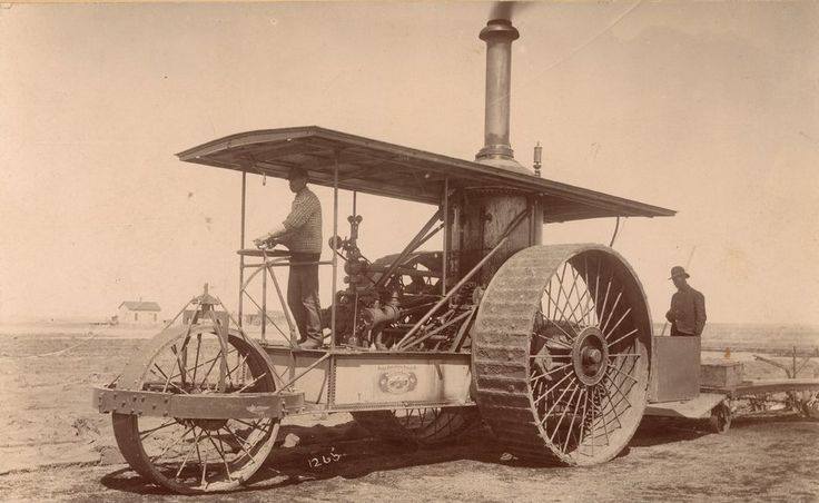 🇺🇸, Kansas, #ABD | 1890'lar da en eski buhar makineli traktörlerden bir tanesi.