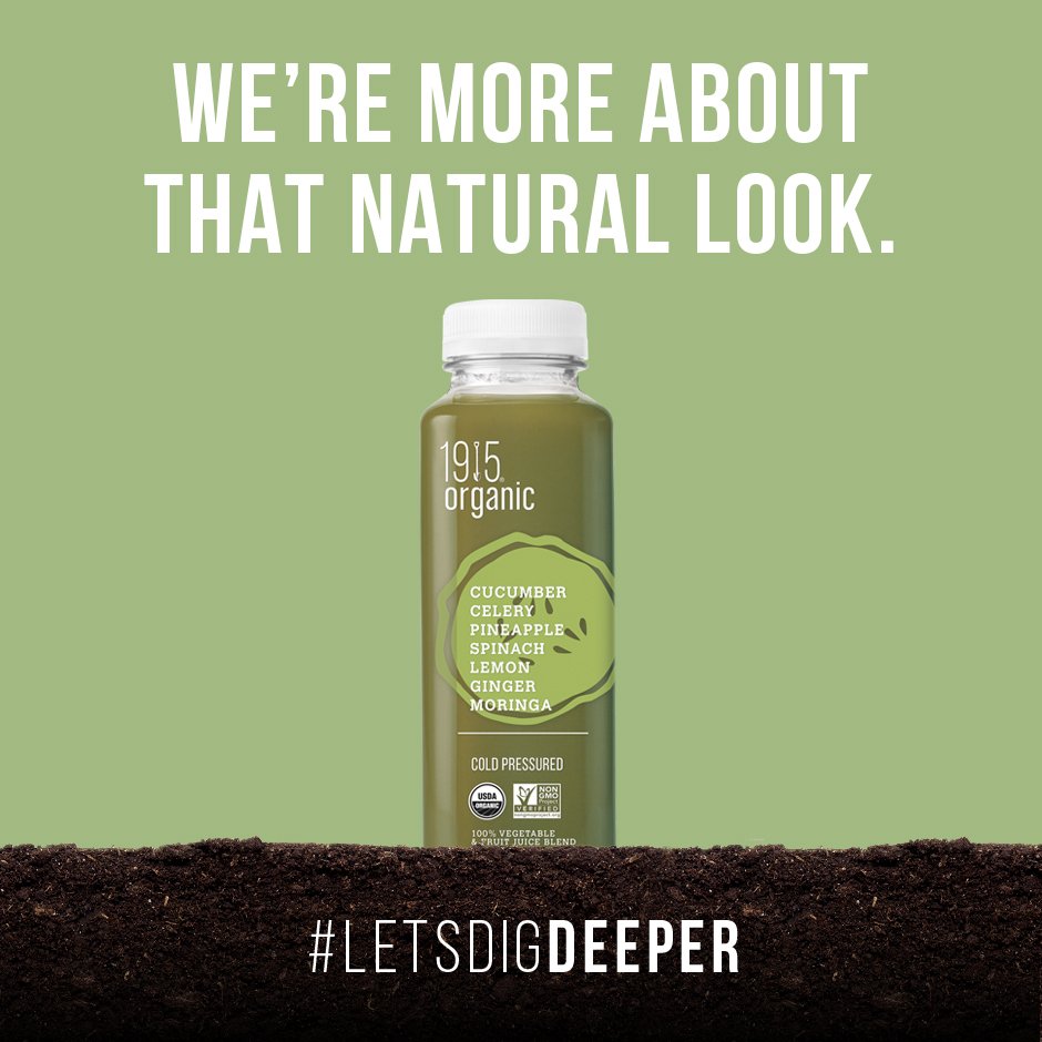 1915organic's tweet photo. Our new bottles are all about that natural look. Less plastic, for a greener future. #LetsDigDeeper https://t.co/FXPe7jRo92