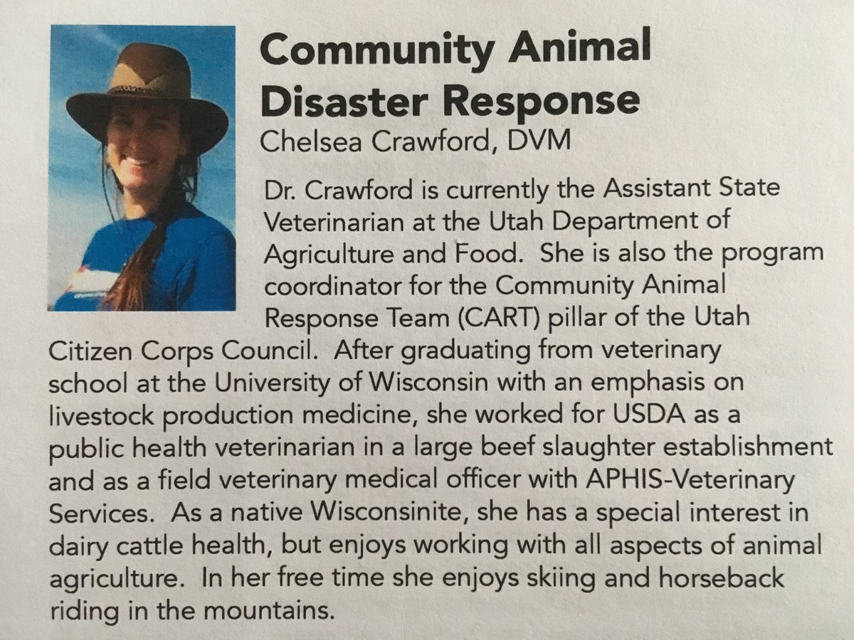 UTAHCERT's tweet photo. 3rd presentation at the #UtahMRC Summit about how to make a Community Animal Disaster Response capability. https://t.co/FhTxRXYDPz