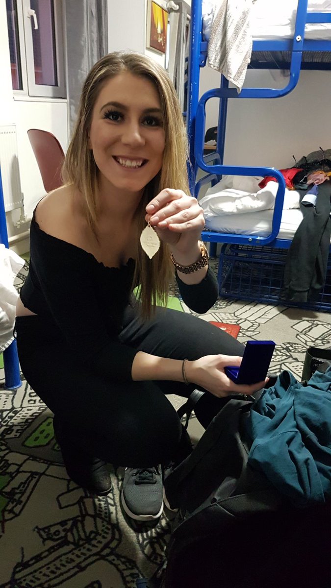 UCCEmergencySoc's tweet photo. One of our two first year medical students, Niki Tellios, absolutely thrilled with her 1st place medal #SimWars18 #STEMina #UCCRebelAlliance https://t.co/RIZpns6fUG