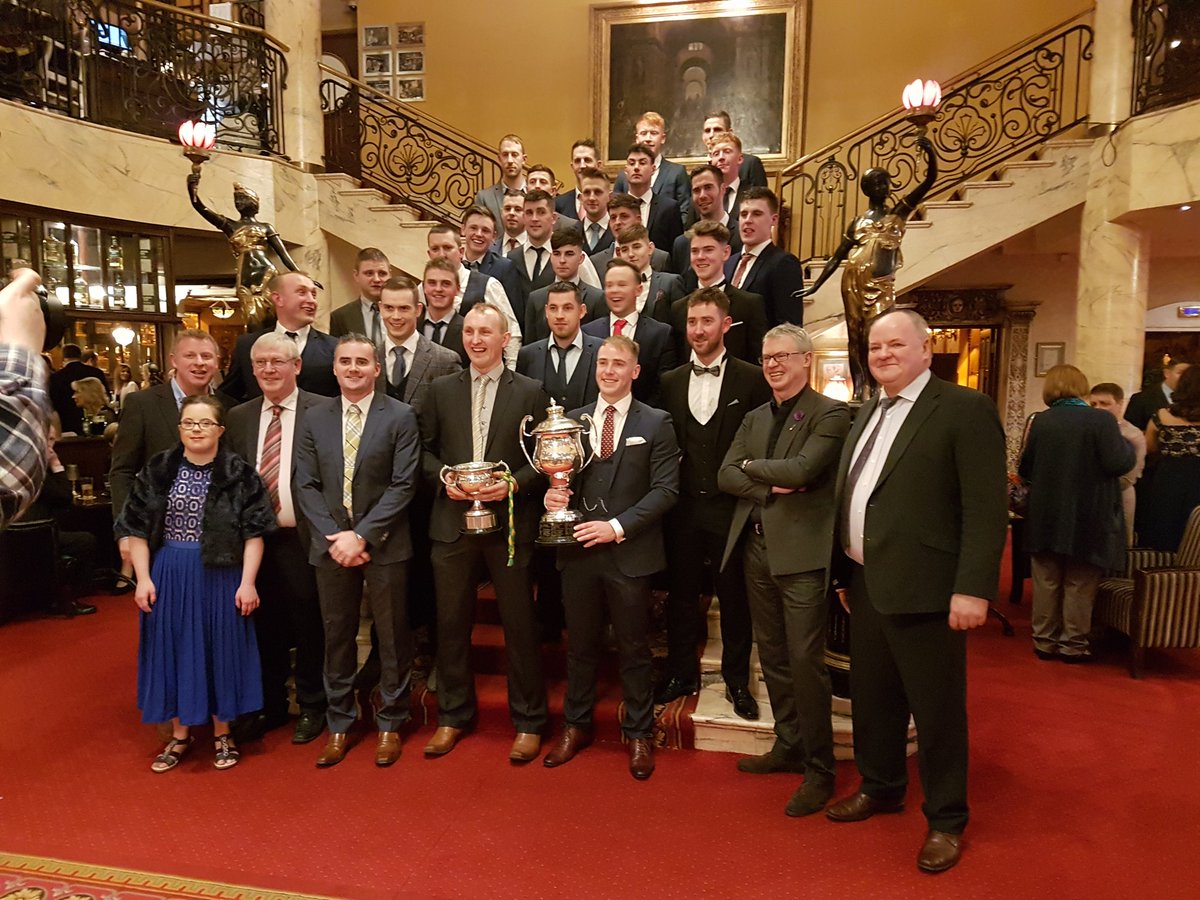 KK_GAA's tweet photo. Brilliant night at our Dinner Dance last night in the Bridge House. Congratulations to our Senior hurlers who collected their county medals. Special thanks to our guest @JoeBrolly1993 for his stories on the night, pictured below being presented with a new K/K top #optforlife https://t.co/SLr7lUwhLe