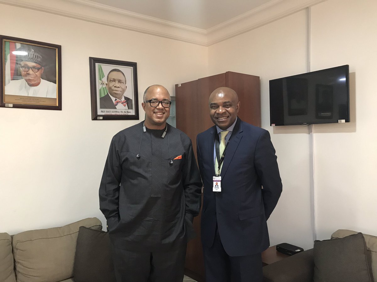 Hosted my friend &amp; senior colleague Prof Stanley Okolo <a href="/sokolo12/">Prof Stanley Okolo</a> who has just been appointed DG of the West African Health Organisation @Ooaswaho. With the recent launch of the Regional CDC, we've an exciting journey ahead, working together for the health security of #WestAfrica