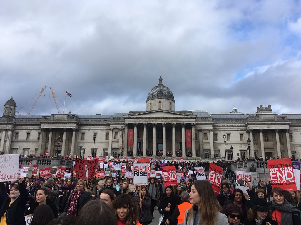 MagaliFerron's tweet photo. Wonderful March @MillionWomen powerful women, strong talks and songs Power to the women!!! No more #MeToo  we will rise until it stops #MillionWomenRise #MWR2018 https://t.co/SCFoEpvo2H