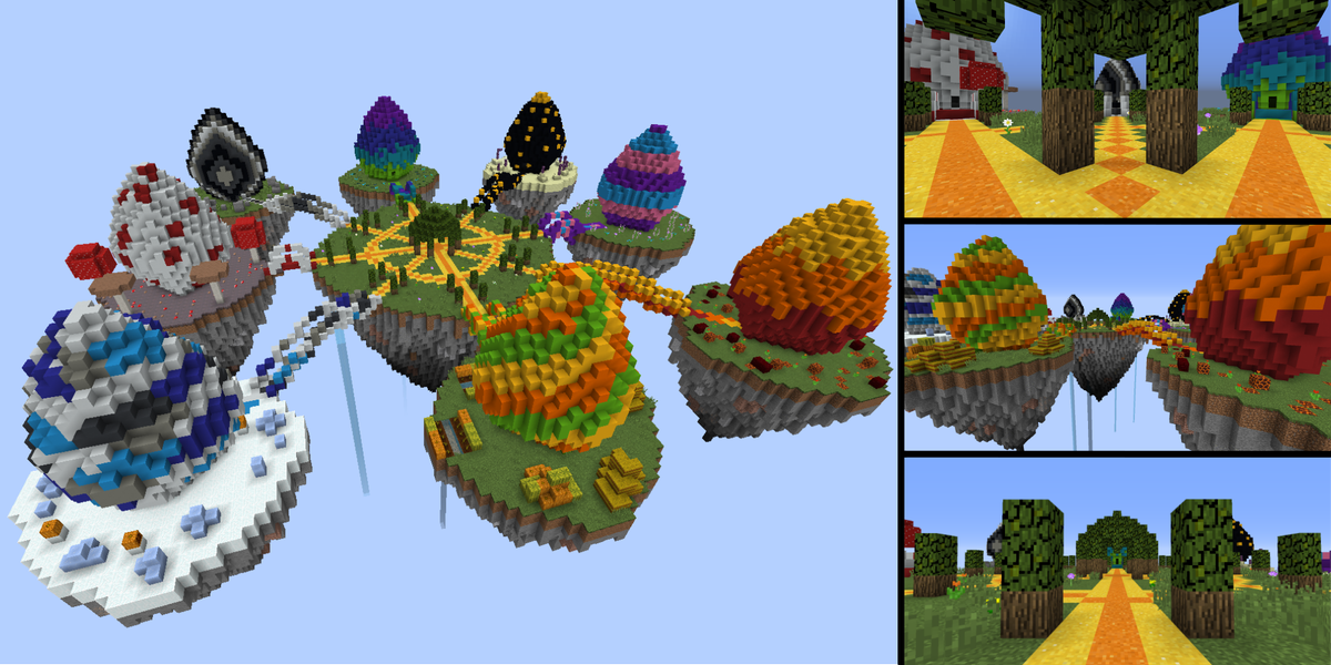 BlockLifeBuilds's tweet photo. The structures are built! Now moving on to the #minigames! #Minecraft #BlockLifeBuilds #easter https://t.co/bmEwBGlM6E