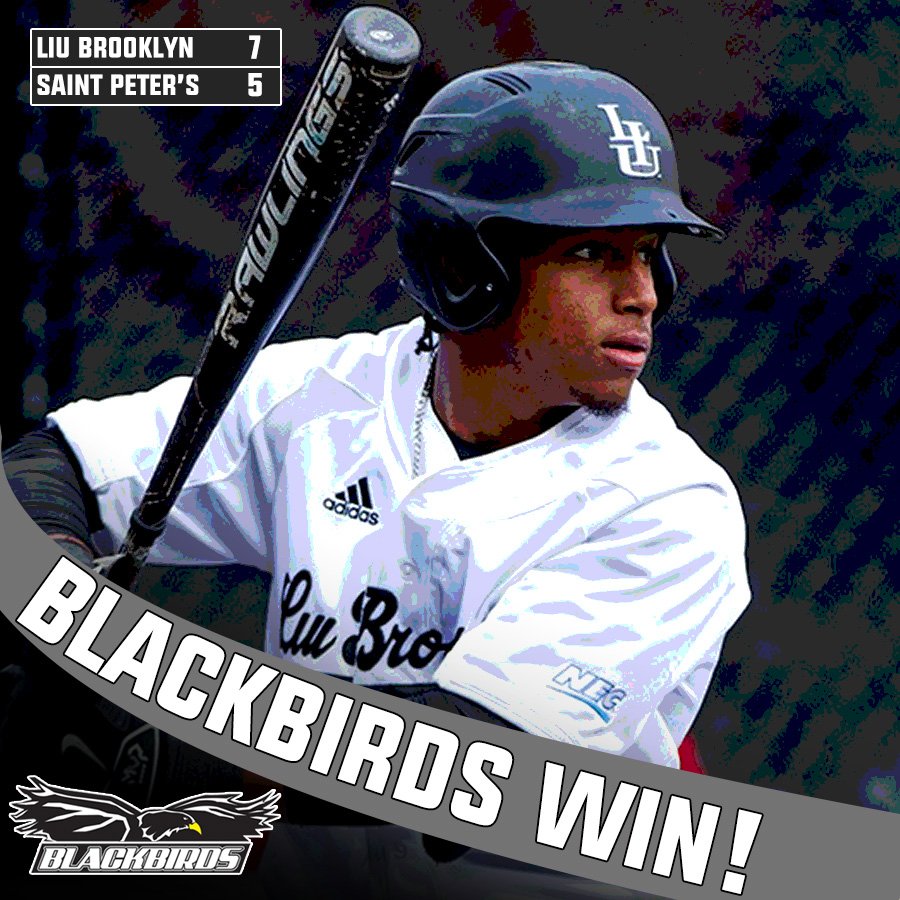 LIUBKAthletics's tweet photo. Two home games, TWO BLACKBIRD WINS! @LIUBrooklynLAX beat Hartford, 19-2 for their first win of the season, and @LIU_Baseball rallied from a five run deficit to beat Saint Peter's, 7-5 in their home opener! HERE WE GO BLACKBIRDS! 👐⚫️🐦#BlackbirdNation https://t.co/3An3yjprSo