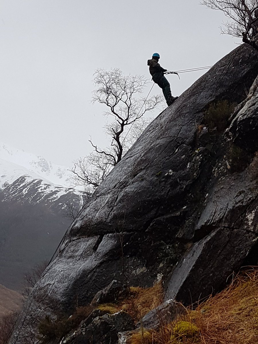 KOutwardbound's tweet image. In the afternoon it was abseiling. Conditions got pretty rough. Thirty mile per hour plus winds, with heavy rain and sleet. Rock face was very slippy. Good job everyone.

#GlenNevis
#ToughItOut
#BraveheartsAll