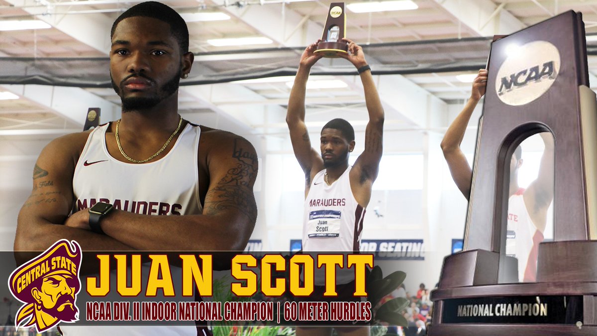 🏆 JUAN SCOTT IS THE <a href="/NCAADII/">NCAA Division II</a> INDOOR 60 METER HURDLES NATIONAL CHAMPION 🏆
 
Scott crossed the finish line in 7.83 seconds to win the title by 0.02 over <a href="/pittstate/">Pittsburg State</a> senior Justice Banks. Read more on - maraudersports.com/news/2018/3/10… <a href="/TheSIAC/">The SIAC</a> <a href="/daytonsports/">daytonsports</a> @JamesFOX45Now @ReggieFOX45Now