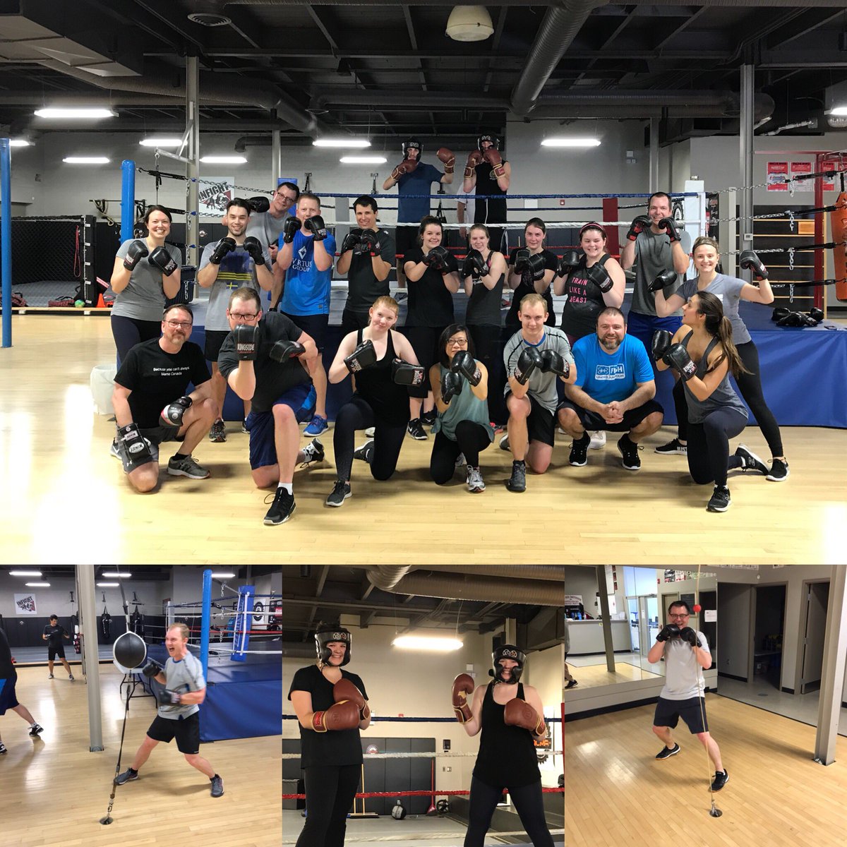 VirtusGroupLLP's tweet photo. Virtus Fitness Challengers “rolled with the punches” at Regina Boxing Club! 🥊 #knockout https://t.co/OJYjRK0Tqz
