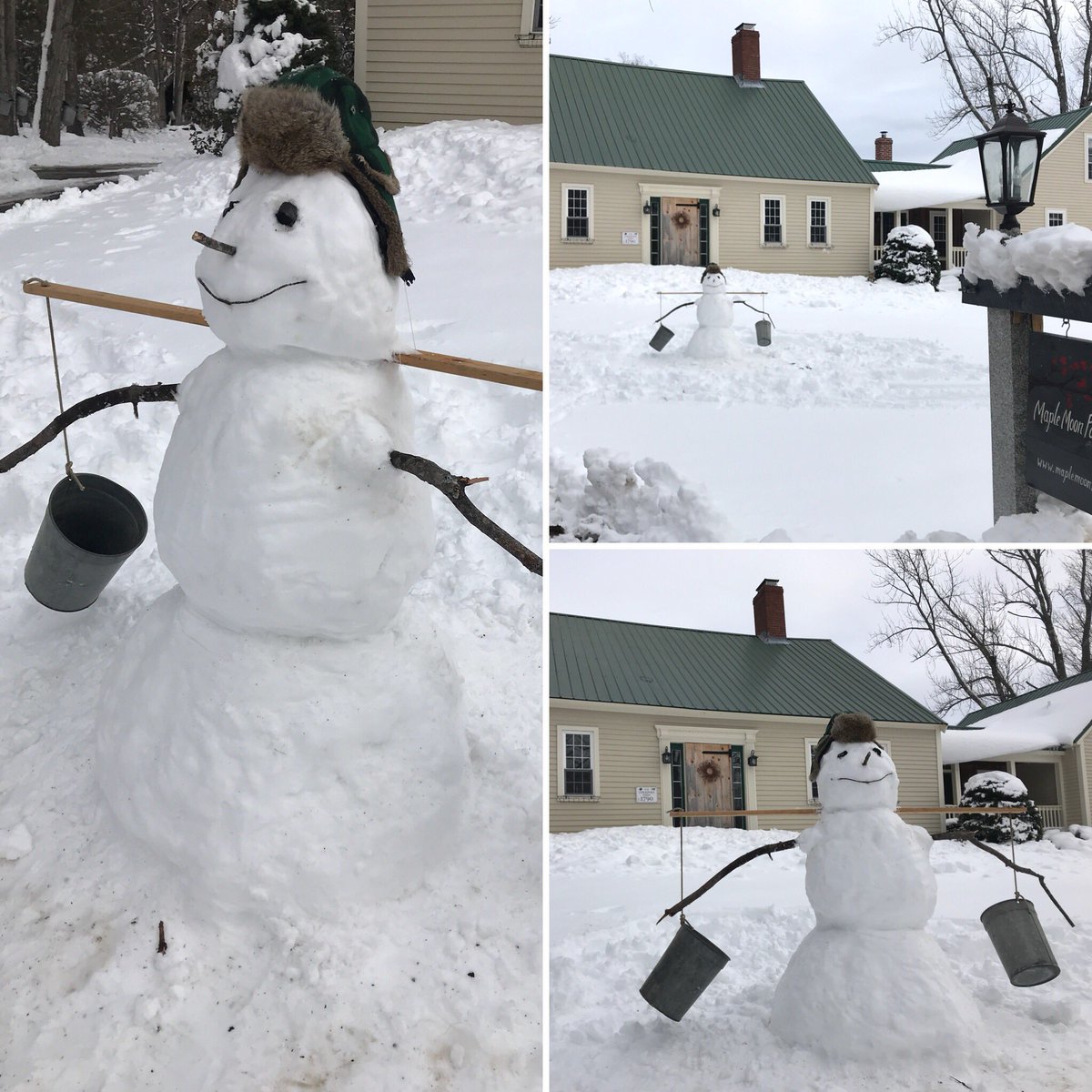 maplemoonfarm's tweet photo. Sappy the snowman makes his return just in time to greet guests tomorrow for our open house from noon-3! https://t.co/G66oSi4TwH