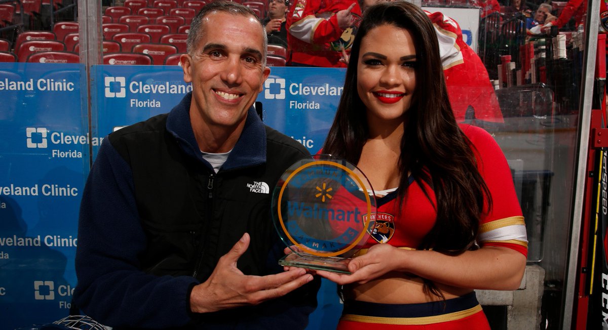 FlaPanthersCARE's tweet photo. #WMPlaymaker Captain Manny Arango is a 20 year veteran of the City of Miami Fire Department. For the past 2 years, he has served in the role of the Fire Department Safety Officer. We welcome him as tonight's @Walmart Playmaker. https://t.co/yW50K3z21o