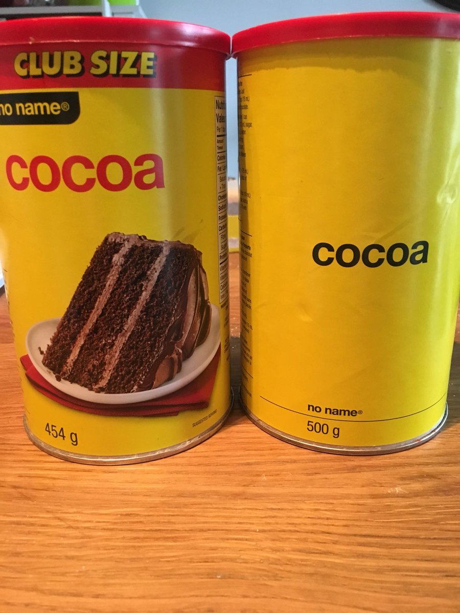 BrigetteSays's tweet photo. Wow @LoblawsON you call reducing the amount in a container making it "club size"?! Talk about misleading your customers. #shameful #badbusiness https://t.co/qqOqS9HhLT