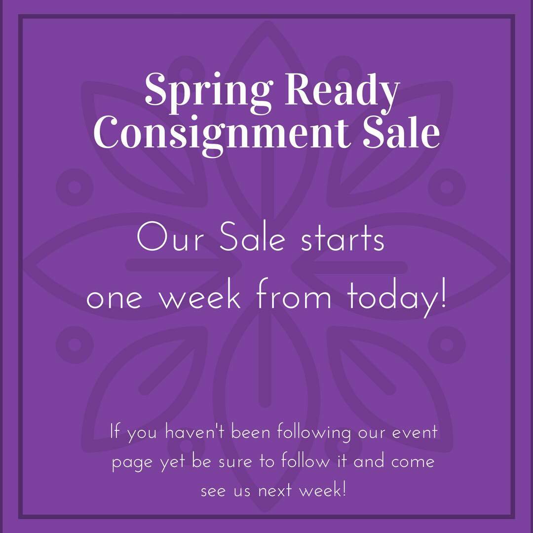 ThreeSistersE's tweet photo. It's only a week away! Consigners, don't forget to drop off your items on Wednesday. See you all there!!! #threesistersstudio #springreadysale #shopbrockport https://t.co/OwkMOymeYT
