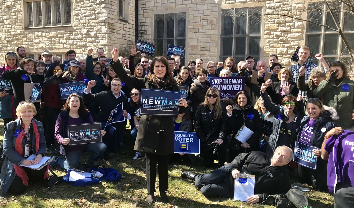 Marie Newman with HRC volunteers and supporters