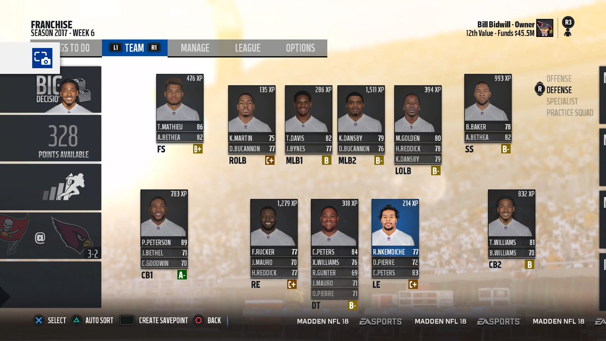 my2knfl's tweet photo. Cardinals updated roster #PS4share https://t.co/JScQD9xg7v
