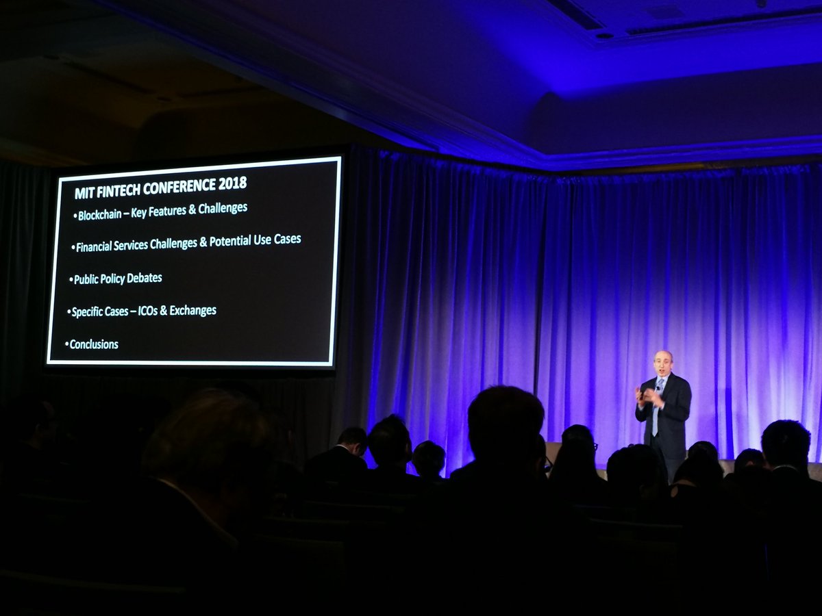 chenelaine's tweet photo. Gary Gensler on the intersection between blockchain and policy at the last keynote address at the #MITFinTechConference cc @EshipMIT @MITFinTech https://t.co/OWrGhfgzMV