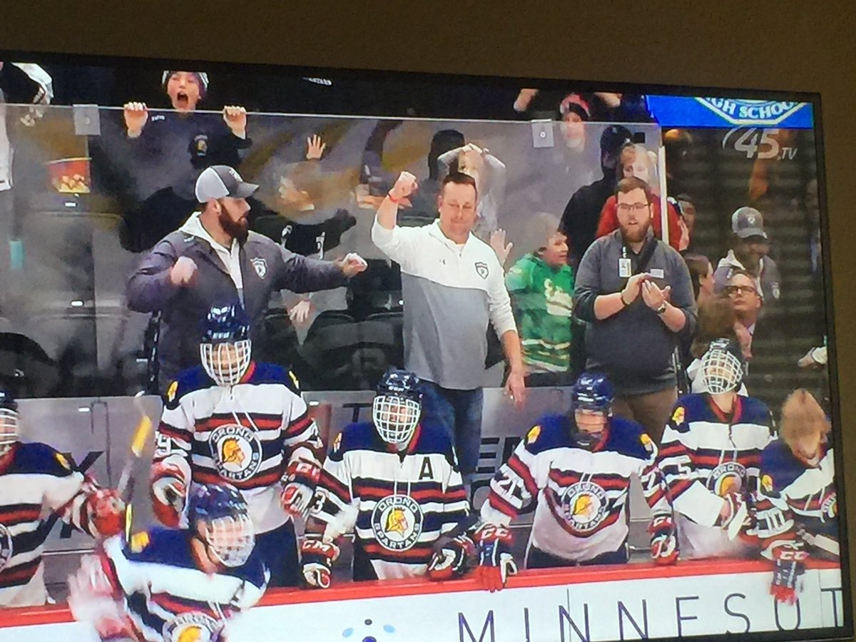 RiversbendBG's tweet photo. Congratulations Coach Scholz &amp; the Orono Spartans on your Class A State High School Hockey Championship! https://t.co/JvzXKb5MvR