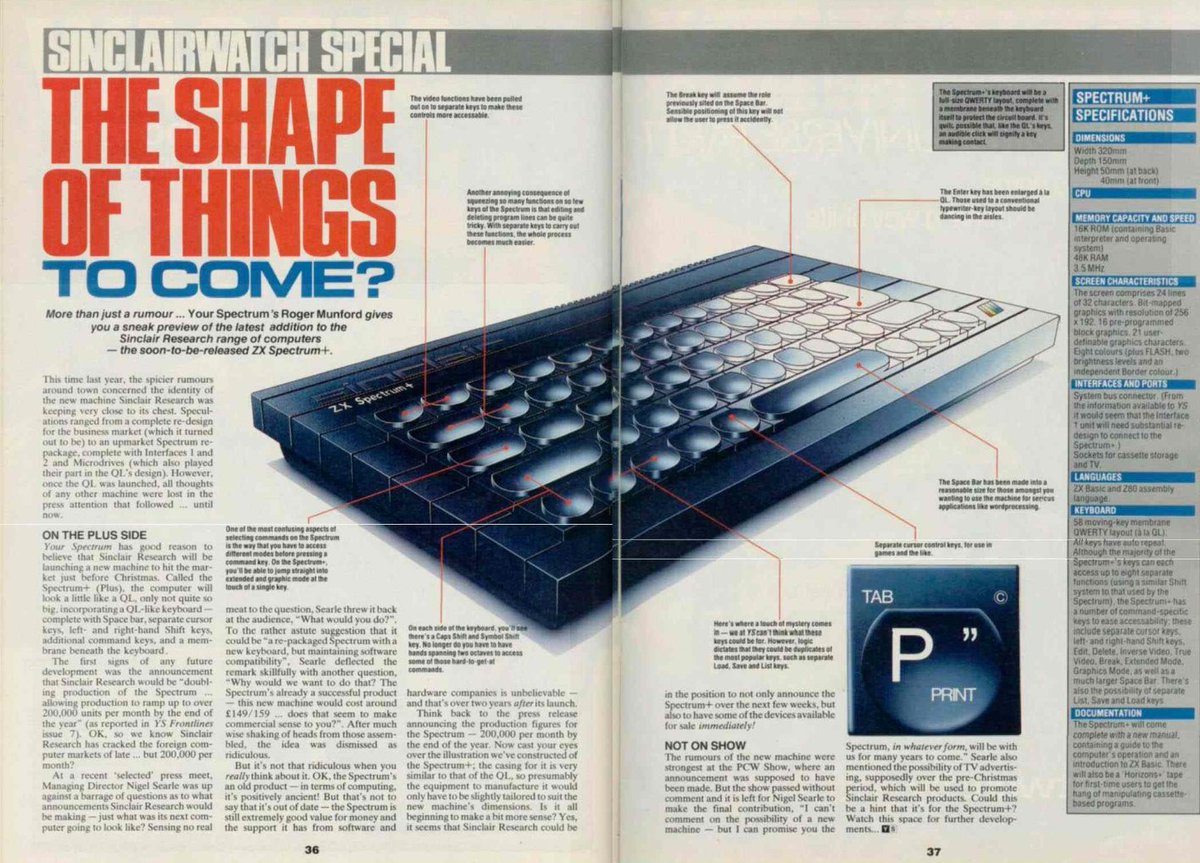 Retromash's tweet photo. Great article about the upcoming ZX Spectrum+ in #YourSpectrum Issue 9 from 1984. Exciting times back then. #retrogaming https://t.co/6Dow5ylZtb https://t.co/liV4QrWHQY