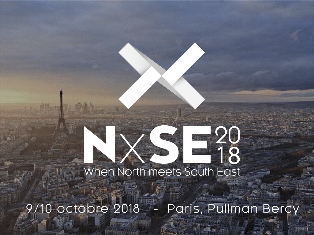 C'est officiel ! NxSE sera à Paris les 9 et 10 Octobre prochain !
Let's Do it ! NxSE will take place in Paris for its 3rd edition - 9/10 October 2018 #letsmeetup #staytuned #GotoNxSE18 #RuntoParis
