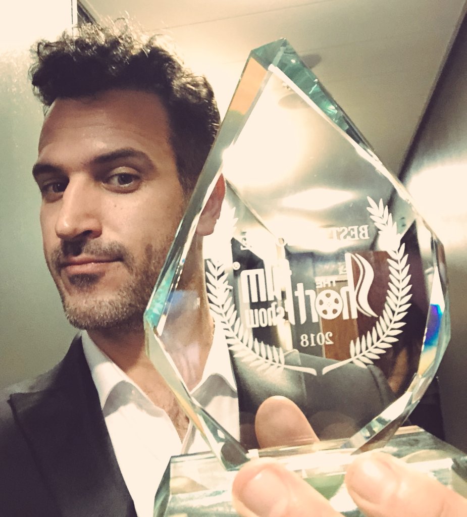 _LastRespects's tweet image. 'Last Respects' director @phil_sansom just won Best Dialogue for his short film 'One Man's Loss'. Well done Phil. @shortfilmshow #shortfilmshow #lastrespects