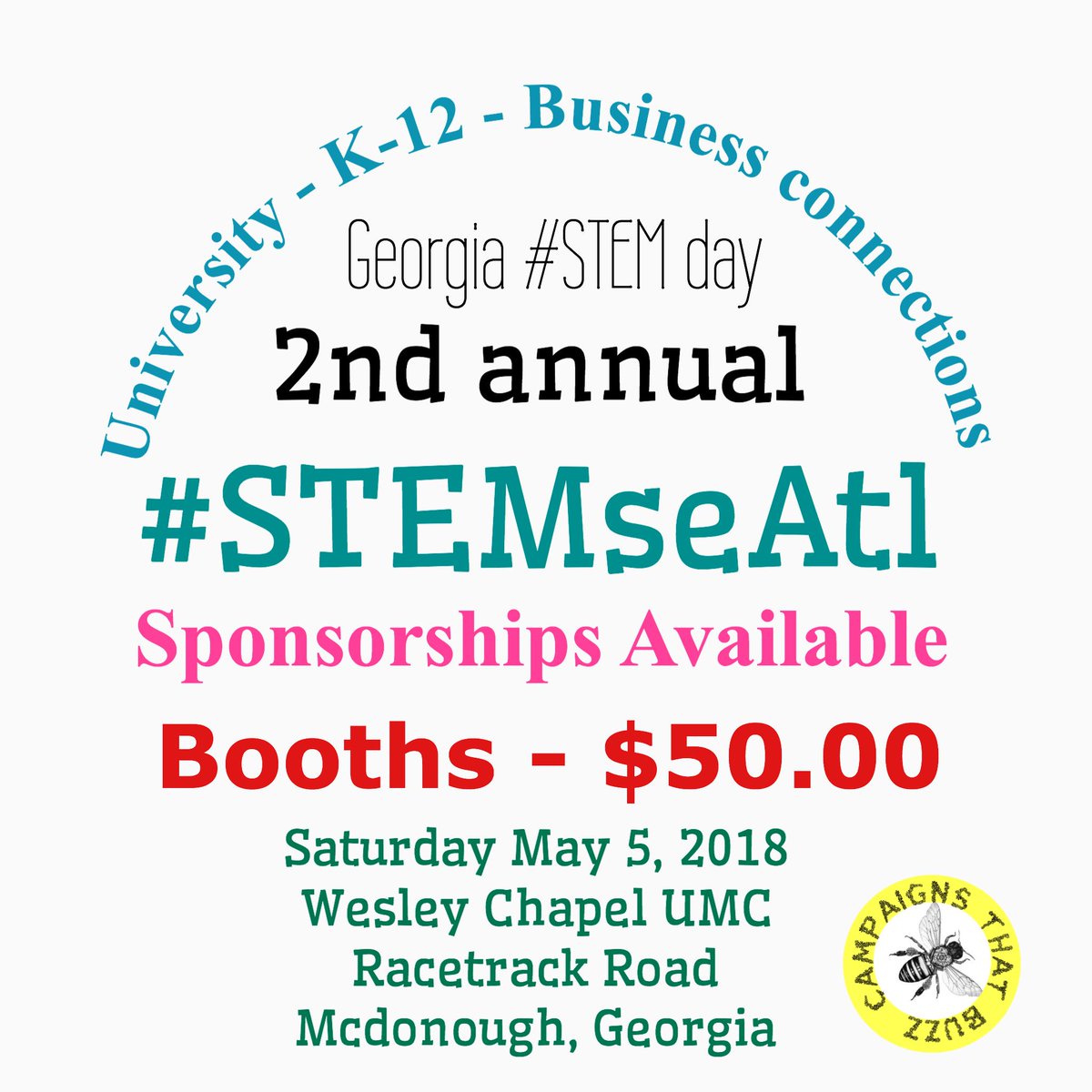 buzzcampaigns's tweet image. #BulldogEngineering we hope you will join #stemseatl2018 @CMSengineers @UGAadmissions