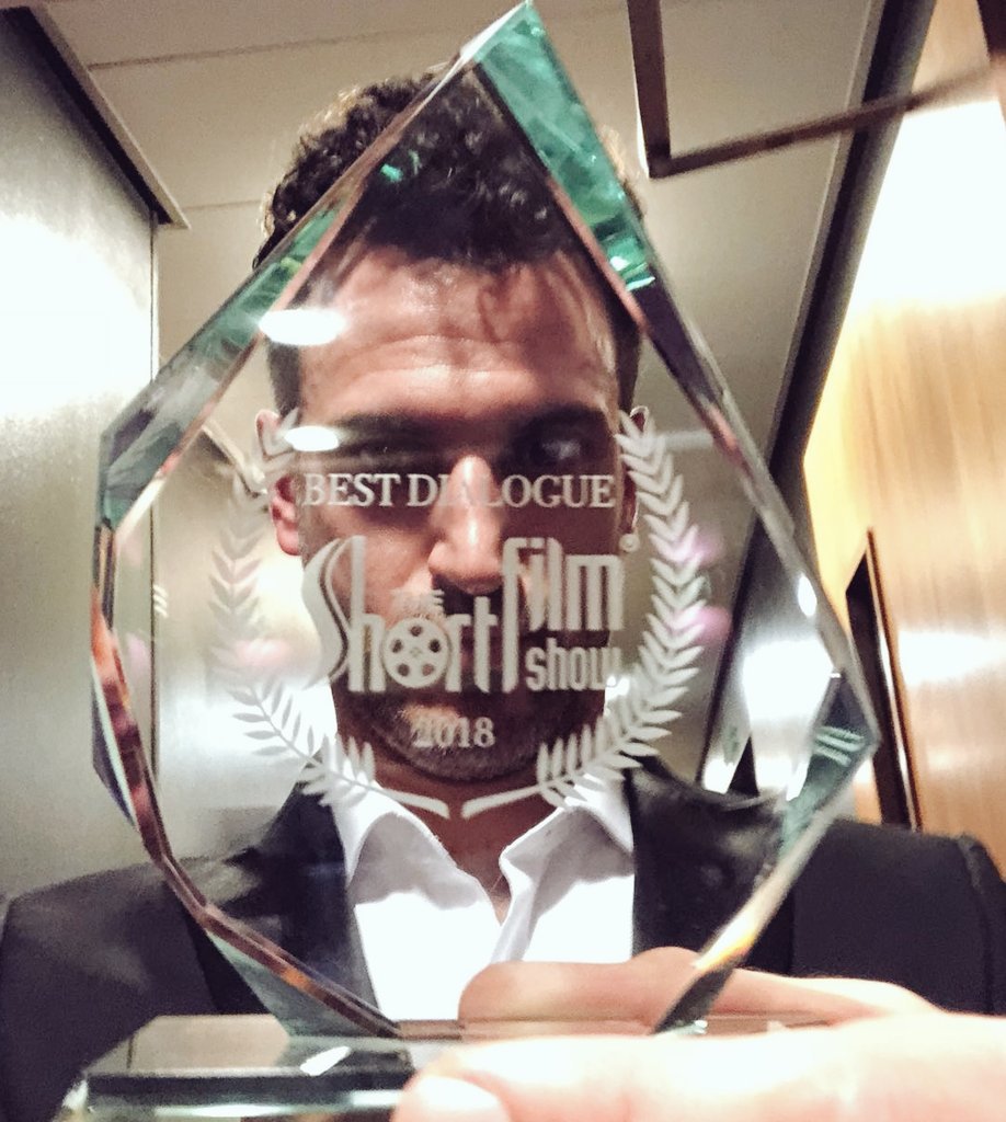 _LastRespects's tweet image. 'Last Respects' director @phil_sansom just won Best Dialogue for his short film 'One Man's Loss'. Well done Phil. @shortfilmshow #shortfilmshow #lastrespects