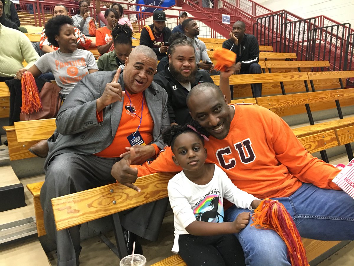 ClaflinUniv1869's tweet photo. #lealandloyal Claflinites supporting the @ClaflinPanthers in Atlanta as Claflin takes a win over @CAU in the first round of the @NCAADII tournament! #Claflin_RYS18 https://t.co/AF0GKOn4mk