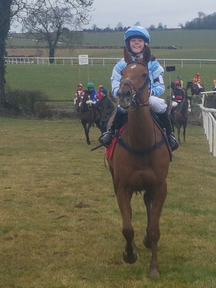 Very proud dad with Ed Vaughan riding his first double at 10yrs of age!!#betterthandad!#ponyracing