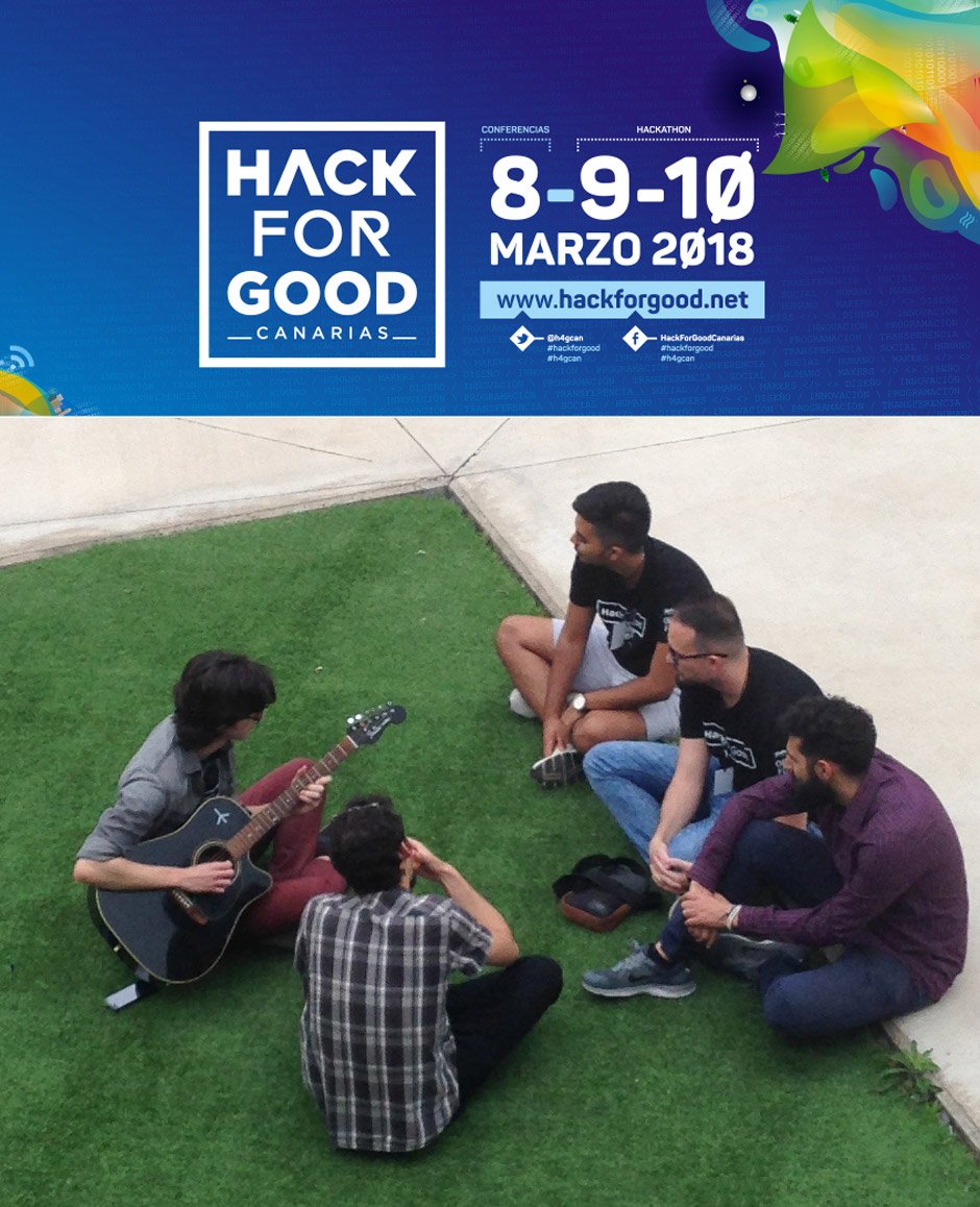 jesuspl's tweet photo. Muy emocionado, todo un privilegio felicitar a los Ganadores "Los Testigos de Fourier"  #hackforgood2018 Las Palmas. Esperando veredicto tocando PinkFloyd ¡ qué grandes ¡ https://t.co/aRKqZSB36z
