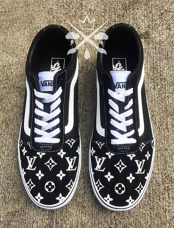 GIVEAWAY) Custom Louis Vuitton X Supreme Slip on Vans 