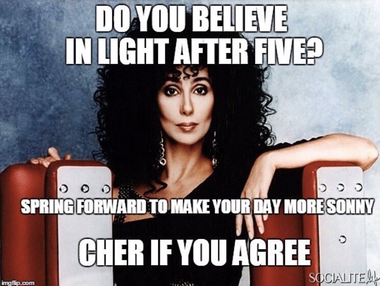 Everything should be more Sonny!!! #chertheexcitement #goldenettes #springforward #daylightsavings