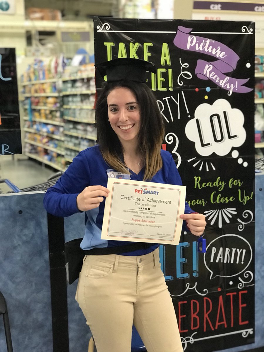 HeatherLynn406's tweet photo. Congratulations Natalie on successfully completing the PetSmart Pet Training Accreditation! #petsmart #petsmarttrainer #areatrainer @PetSmartAE @PetSmart @ronnizazu https://t.co/KWrqrc347T