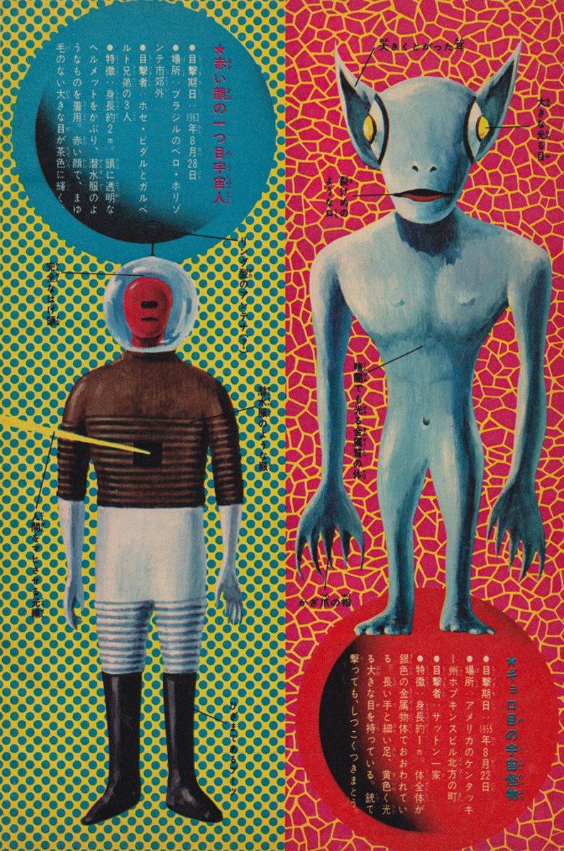 WeirdlandTales's tweet photo. Japanese alien illustrations from the 1970s. https://t.co/kO1HkjtZCo