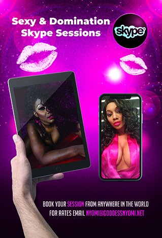 Can't session with me in person, Skype sessions are now available for booking. Check out the link for details and rates https://t.co/h7tuOi2LO1 #goddessnyomi #nyomibanxxx #skypesessions https://t.co/8iWs4qpQMO