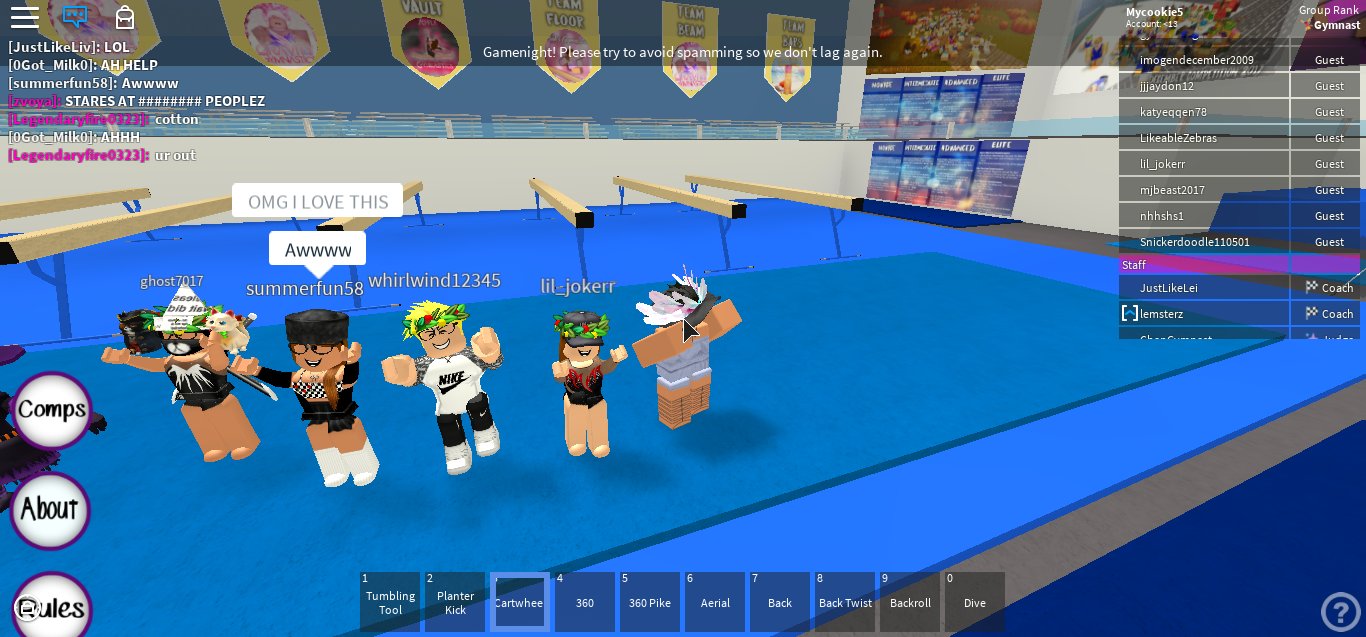 Aesthetic Roblox Pics On Twitter Game Night Was Amazing Thanks For A Great Time Here S The 3 Of The 4 Pictures I Took I Took Very Few Bc I Was Very Occupied - aesthetic roblox gymnastics