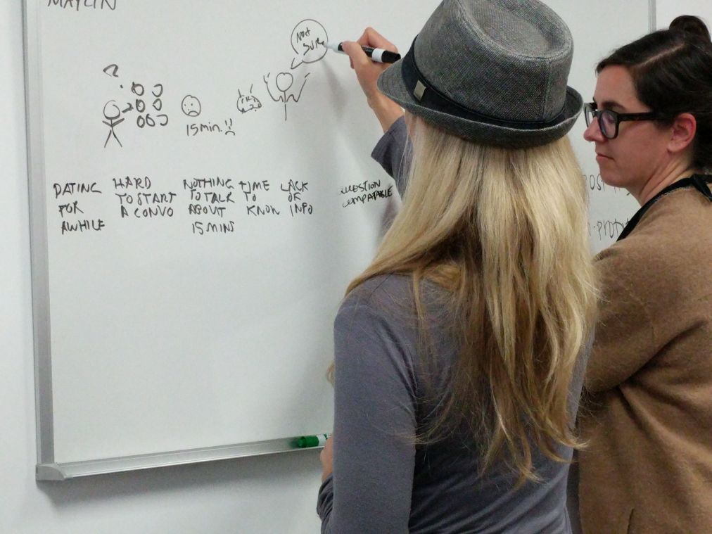 The Turtles are talking through their insights from a first-person point of view to kick-off their persona generation! #GSJam #GSJLA #designthinking #personas #servicedesign