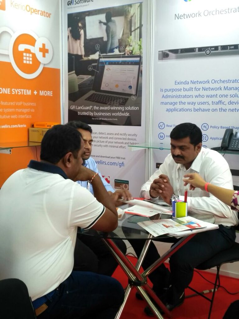 velirsone's tweet photo. Successful event of showcasing #GFI #Kerio #Exinda products and introducing New #Kerio Hardware Appliances at Convergence India 2018.

@GFISoftware @keriotech @exinda https://t.co/4mscYMGZqt