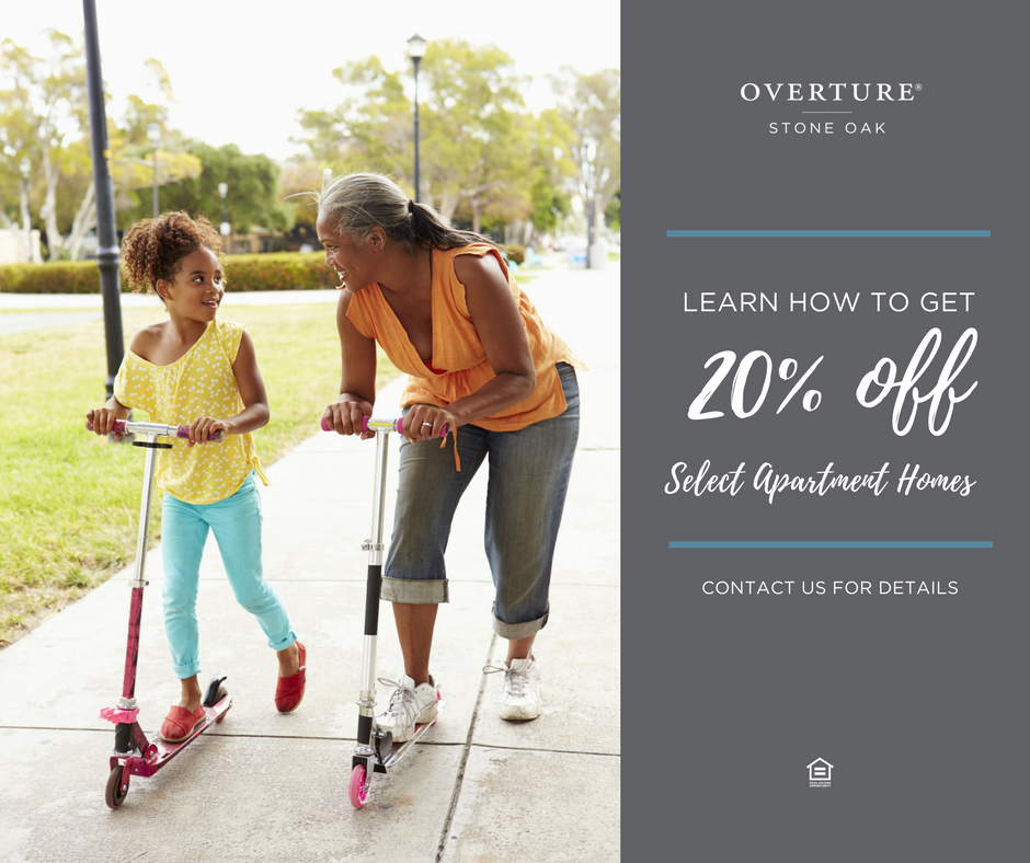 OvertureSO's tweet photo. Your best years are just around the bend.

Make your move to Overture Stone Oak and we'll take 20% off select apartment homes, just for you. 

Contact us to take advantage of this limited time offer. https://t.co/vyeB7nHNdD