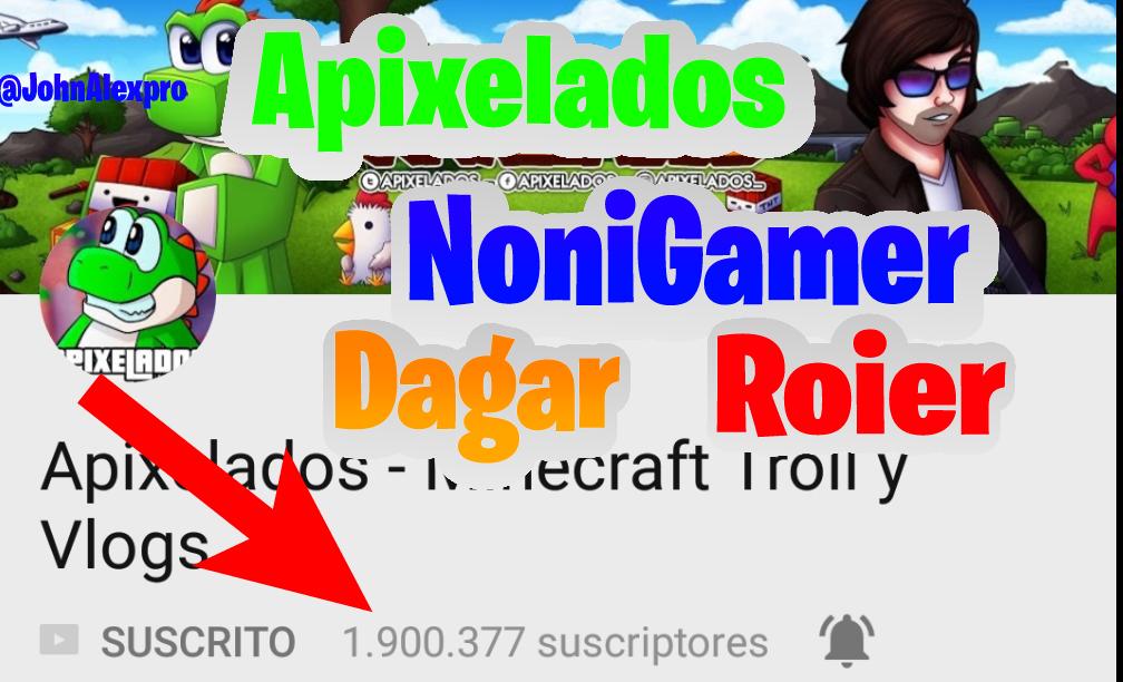 Shoqnok's tweet photo. @Apixelados [Road][2M!!]
@iDjsRoger 
@Noniigamer 
@Dagar64x 

GRACIAS POR HACERME REIR
FELICIDADES POR LOS 1.900.377 Subs Apixelitos! #Apitroll #Apitrolls
#Spidey #Mousen 

←_←    😘        →_→ https://t.co/xeOVZfCJMX