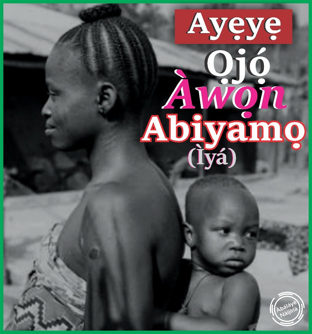 Abalayetv's tweet photo. Ayẹyẹ ọjọ́ àwọn abiyamọ (Ìyá)
#mother #iya #LANGUAGE #Yoruba #abalaye @YoungProf_MUFC @yoruba_proverbs @OfficialAbiyamo https://t.co/O3MDWFmulY